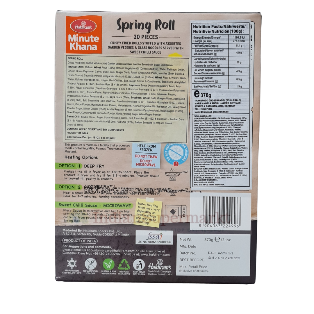 Haldiram Frozen Veg Spring Roll - 20pcs (Delivery in Berlin) - IndianSupermarkt