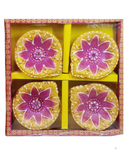 Random Design Clay Mitti Diya - Set of 4