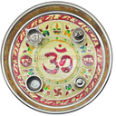 Shubh Labh Meenakari Pooja Thali Set - OM - 26cm