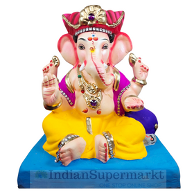 Eco Friendly Ganesha Chaturbhuj Baithakacha Ganpati  or Shadu Mati Ganesha 11