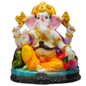 God Statue Poly Marble Lord Ganesha 6inc