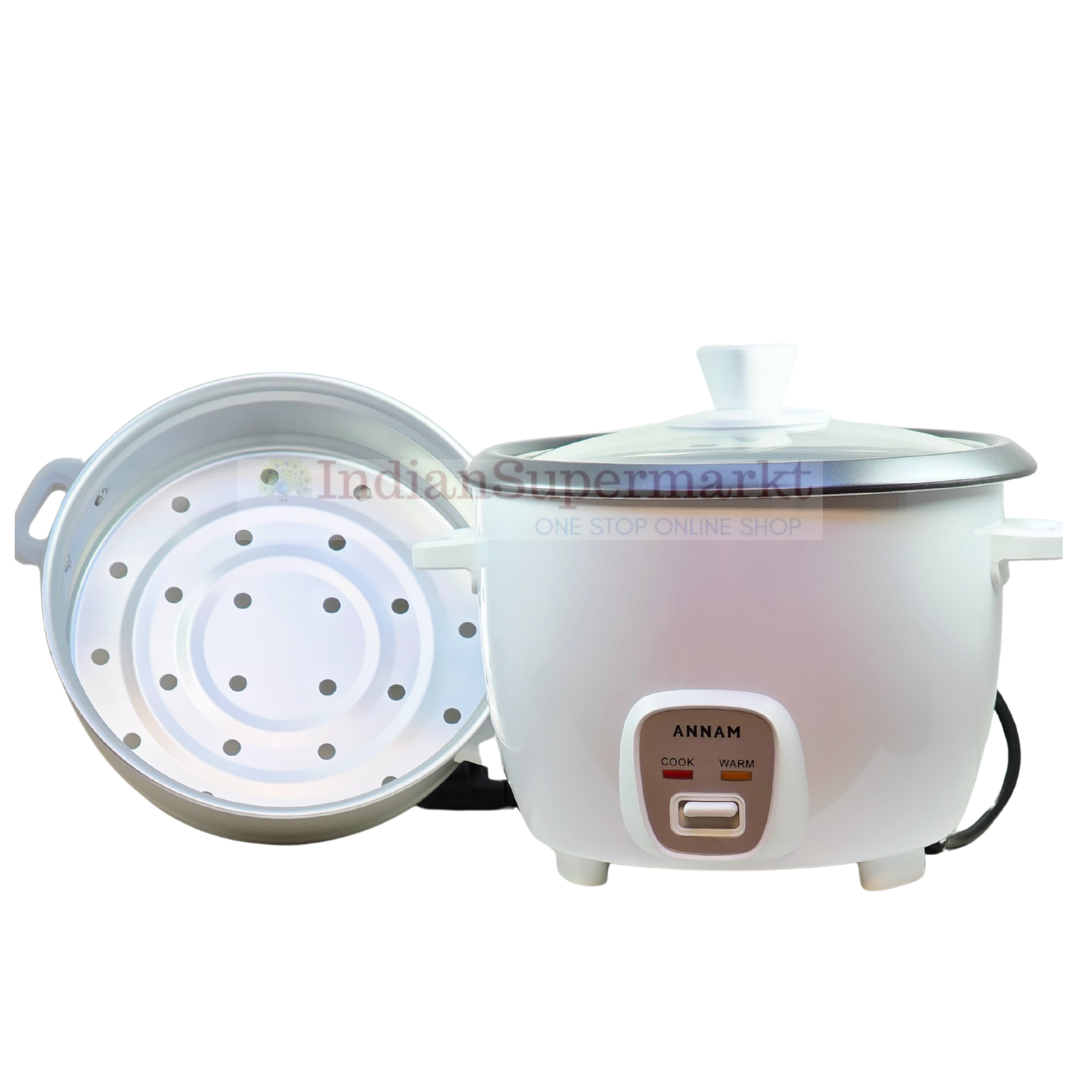 Annam Electric Rice Cooker With Steamer 1ltr