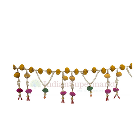 Pompom & Pearl toran or Bund or Bandharwar