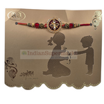 Desinger Om Golden Kundan Rakhi Card