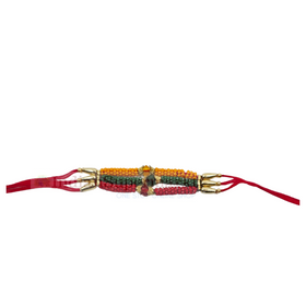 Multicolour  Beaded Thread Rakhi
