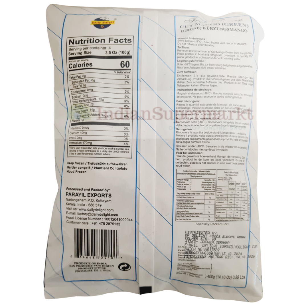 Daily Delight Frozen Green Mango cut 400gm (Delivery in Berlin) - IndianSupermarkt