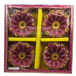 Clay Diya Set of Four - Flower Design