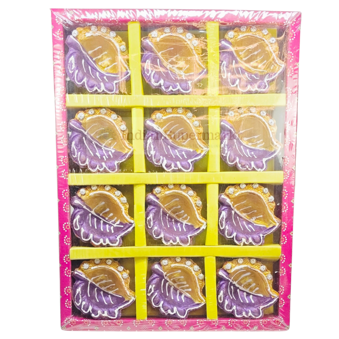 Random Design  Clay Diya or Mitti Diya - Pack of 12