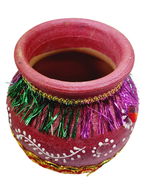 Clay or Mitti Kalash Karwa with Lid Medium