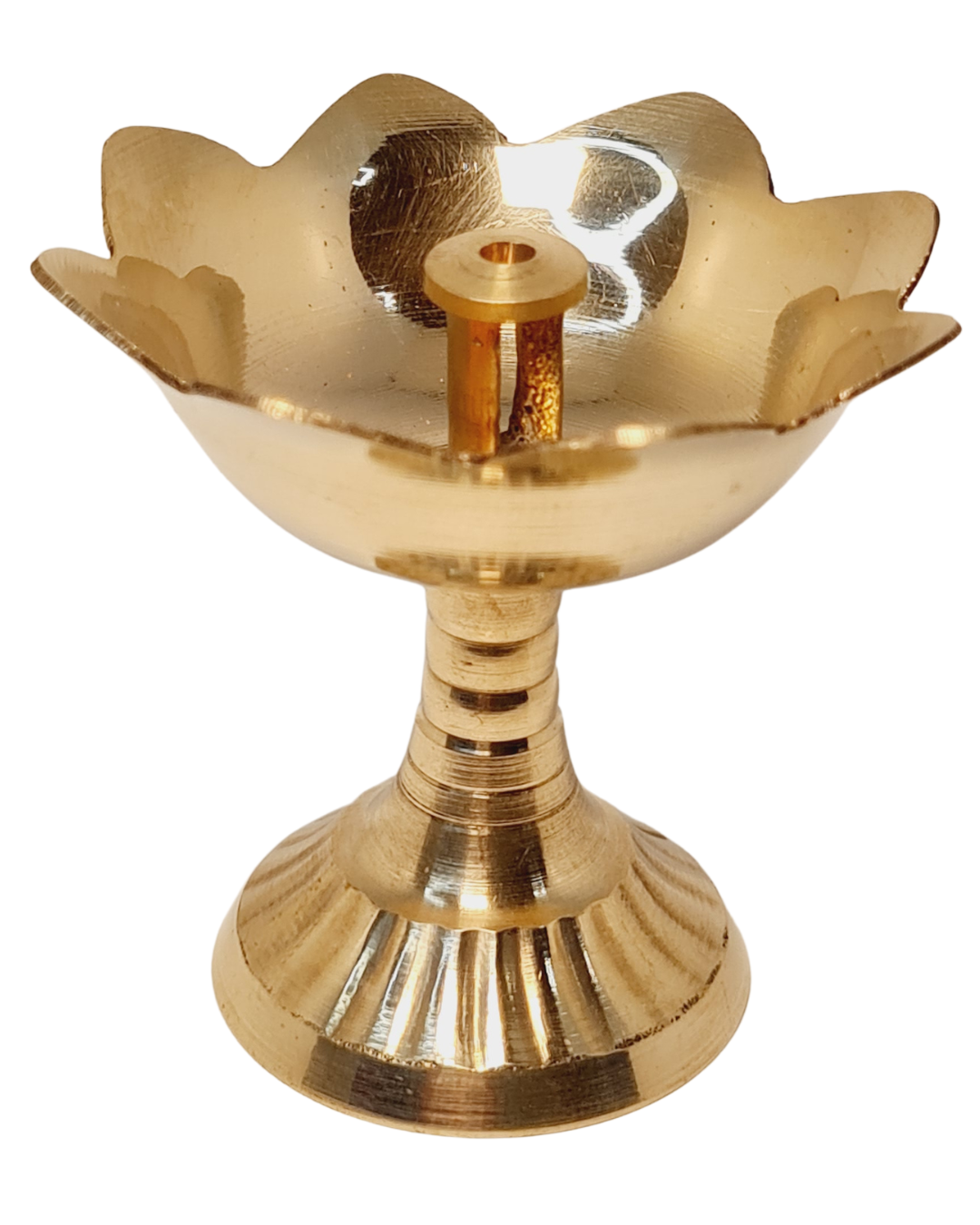 Brass Akhand Lotus Diya Jyot with Stand