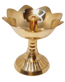 Brass Akhand Lotus Diya Jyot with Stand
