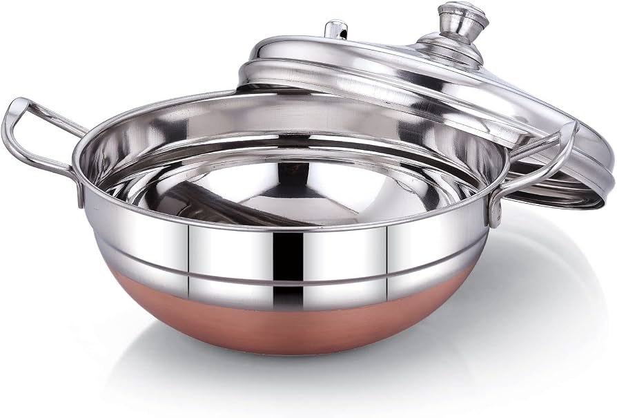 Diamond Medium Multi Kadai with Whistle & Idli Stand  - Induction Base