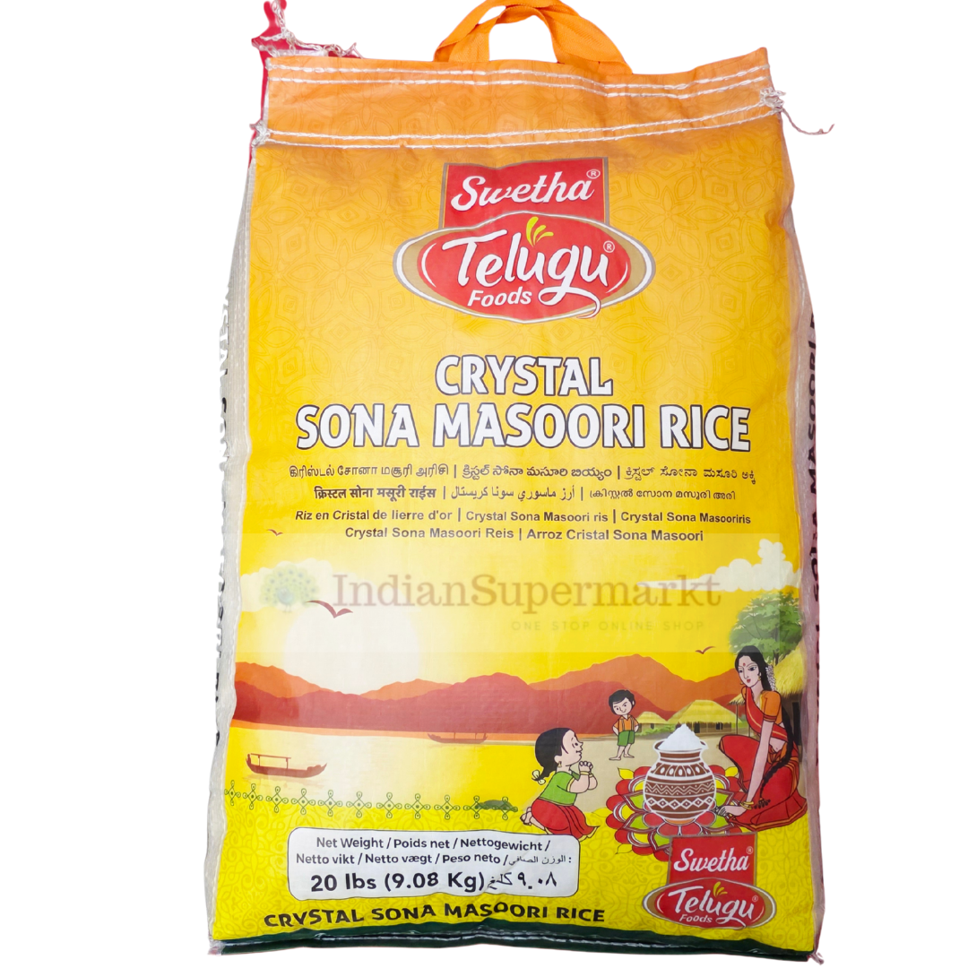 Telugu CRYSTAL Sona Masoori Rice 9,08kg