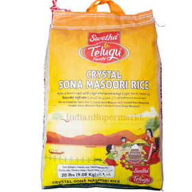 Telugu CRYSTAL Sona Masoori Rice 9,08kg