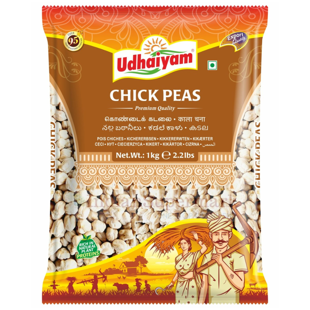 Udhaiyam White Jumbo Chick Peas - Kabuli Chana - 1kg - IndianSupermarkt