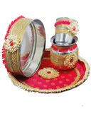Karwachauth Thali Set Flowers on Thali
