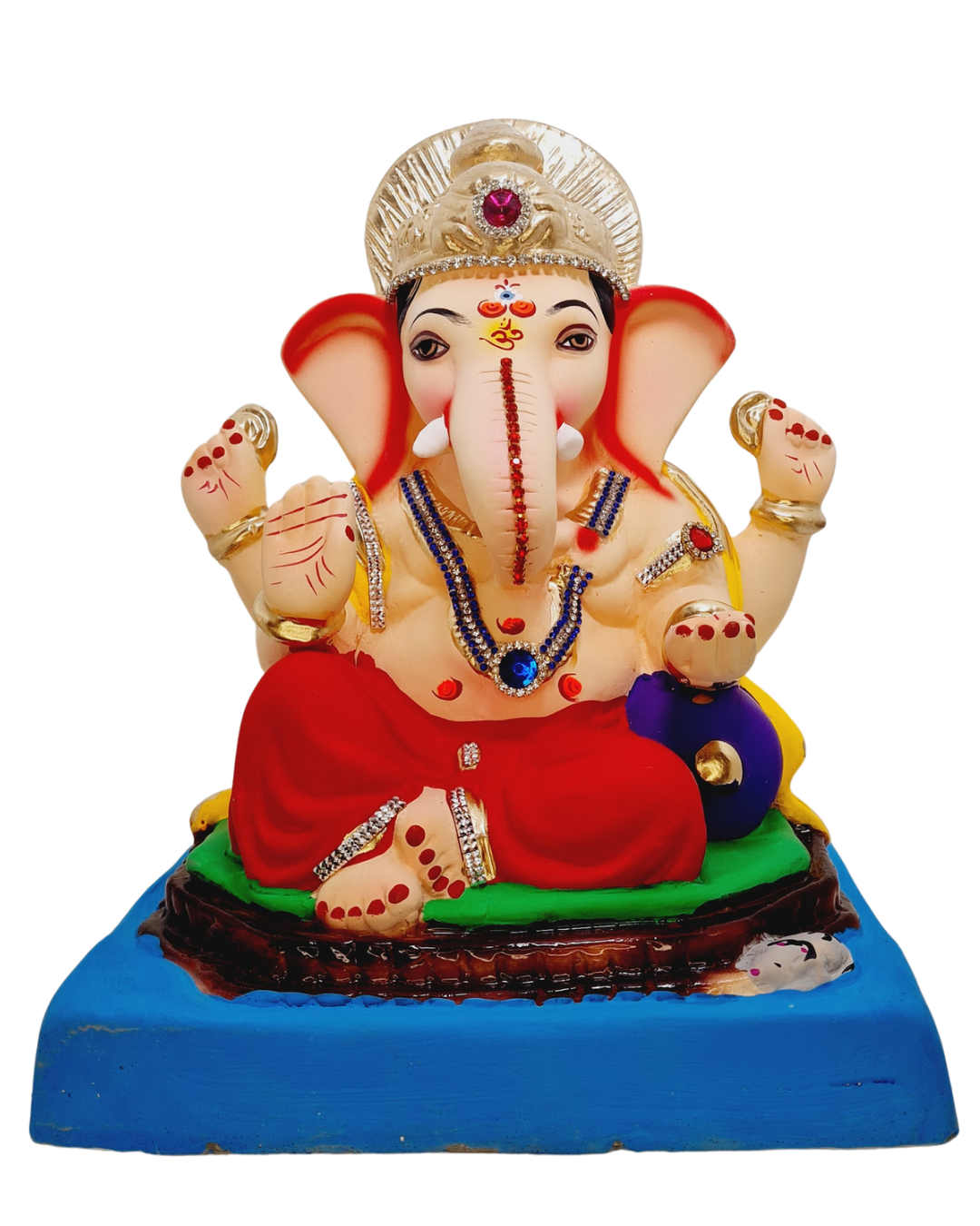 Eco Friendly Ganesha Rajmudra Ganesha or Shadu Mitti Ganesh 10"