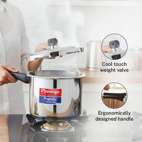 Prestige StainlessSteel Pressure Cooker 3Litre  (Gas & Induction Compatible)(NO Refund ,Return or replacement)