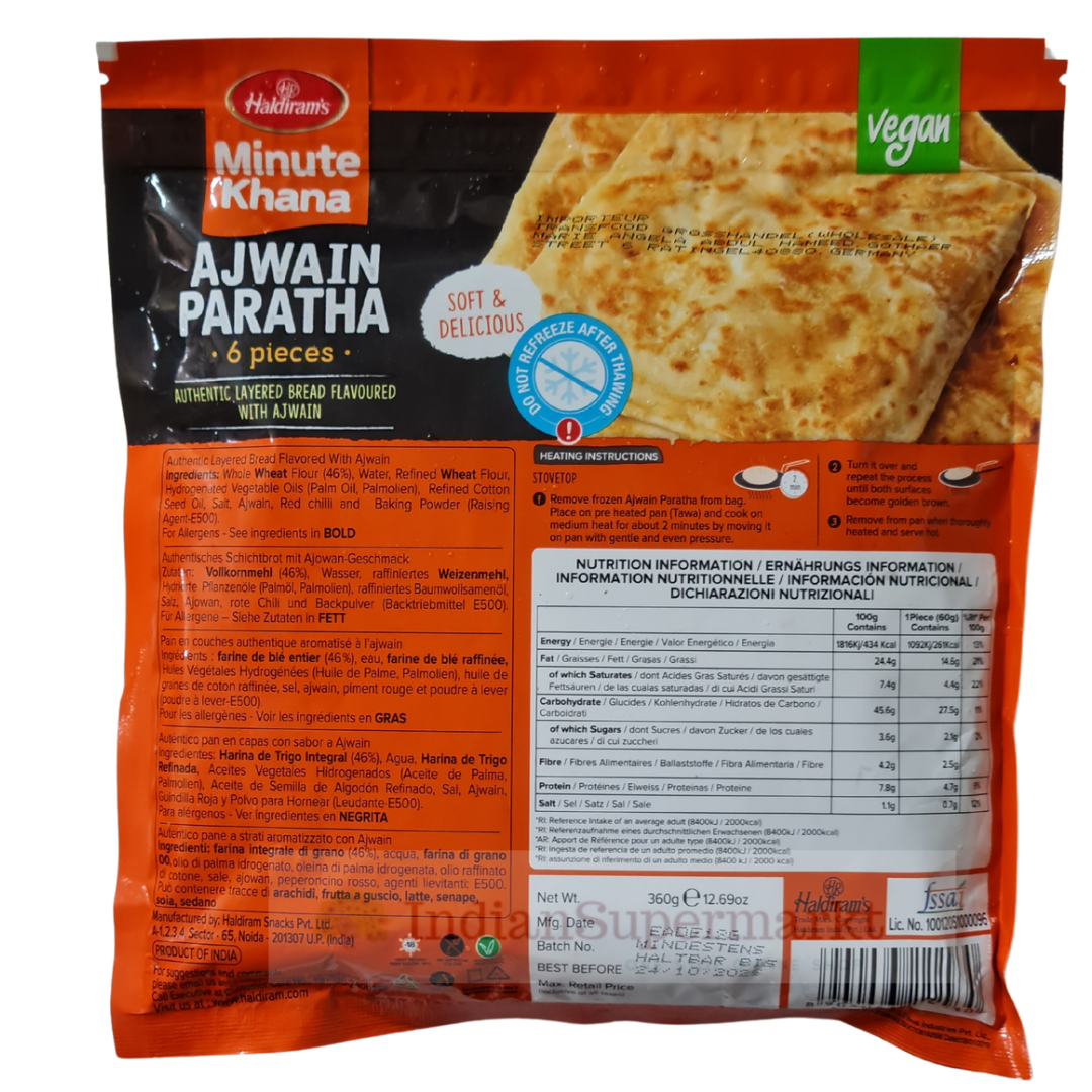 Haldiram Frozen Ajwain Paratha 6 (Delivery in Berlin) - IndianSupermarkt