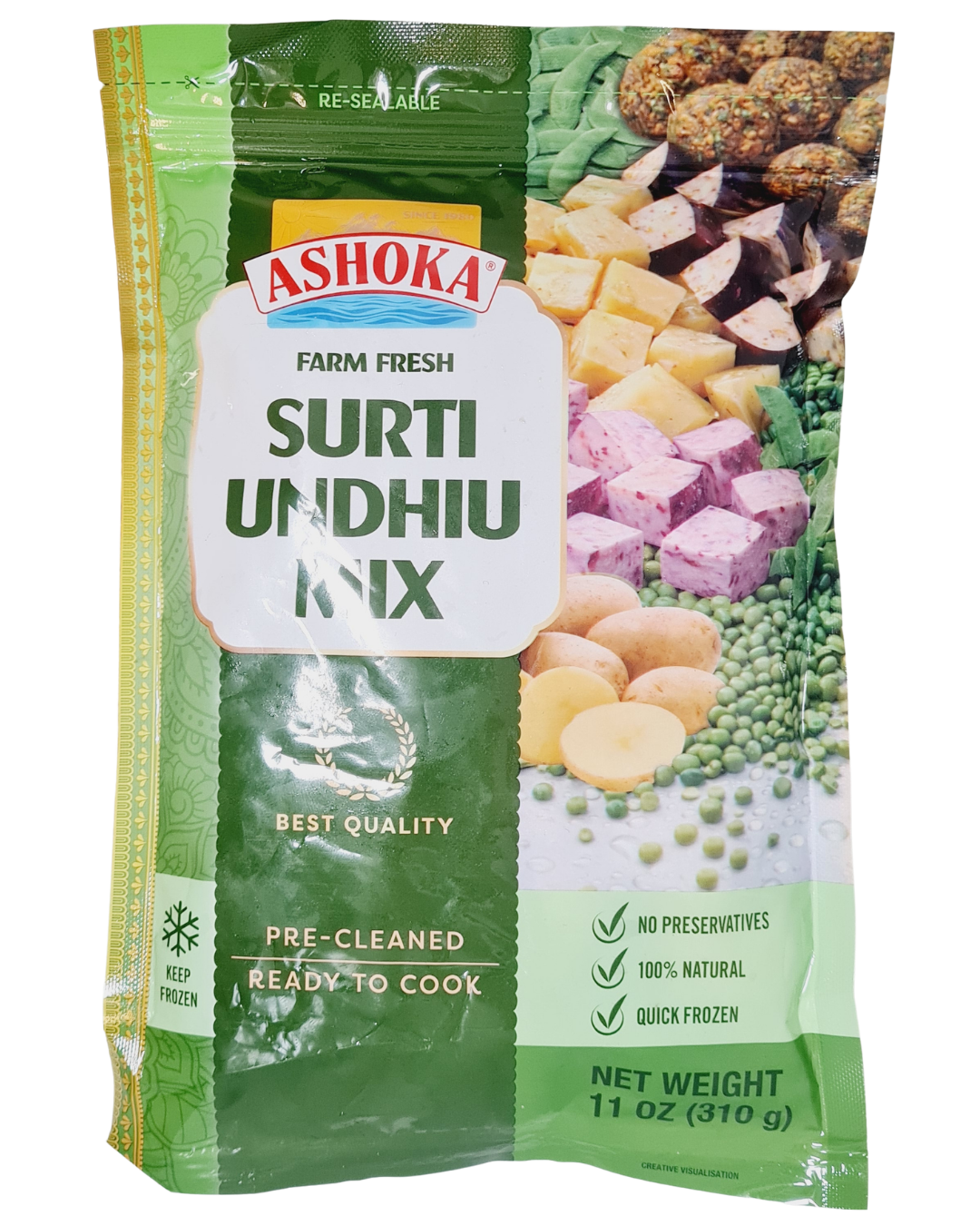 Ashoka Frozen Mix Surti Undhiu Vegetable  310gm (Deliver only Berlin)