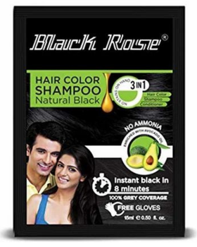Black Rose Hair Colour Shampoo - Natural black 15ml