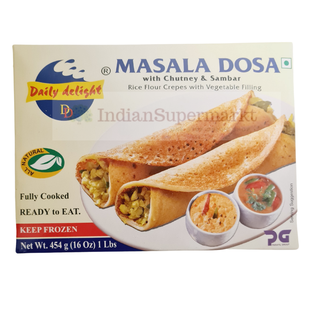 Daily Delight Frozen  Masala Dosa with Sambar & Chutney 454gm (Delivery in Berlin) - IndianSupermarkt