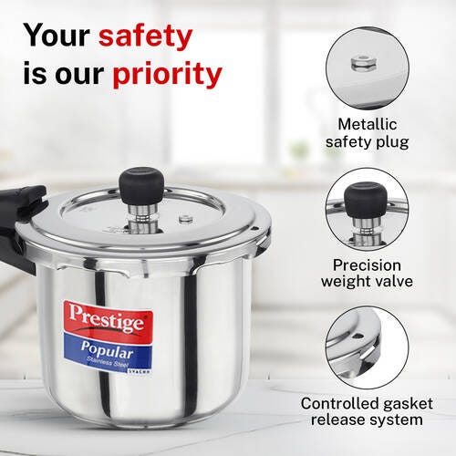 Prestige StainlessSteel Pressure Cooker 3Litre  (Gas & Induction Compatible)(NO Refund ,Return or replacement)