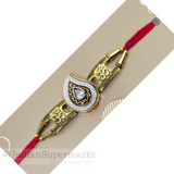 Desinger Om Golden Kundan Rakhi Card