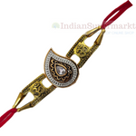 Desinger Om Golden Kundan Rakhi Card