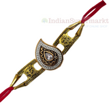 Desinger Om Golden Kundan Rakhi Card