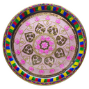 Pink Karwachauth Thali Zari work