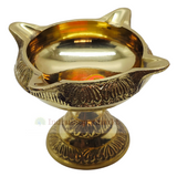 Brass Four Sided Kubar Diya with Stand
