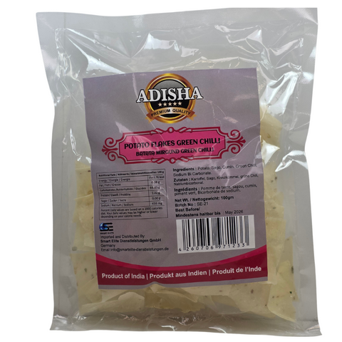 Adisha Potato Mirgund  Green chilli Pappad - 100gm