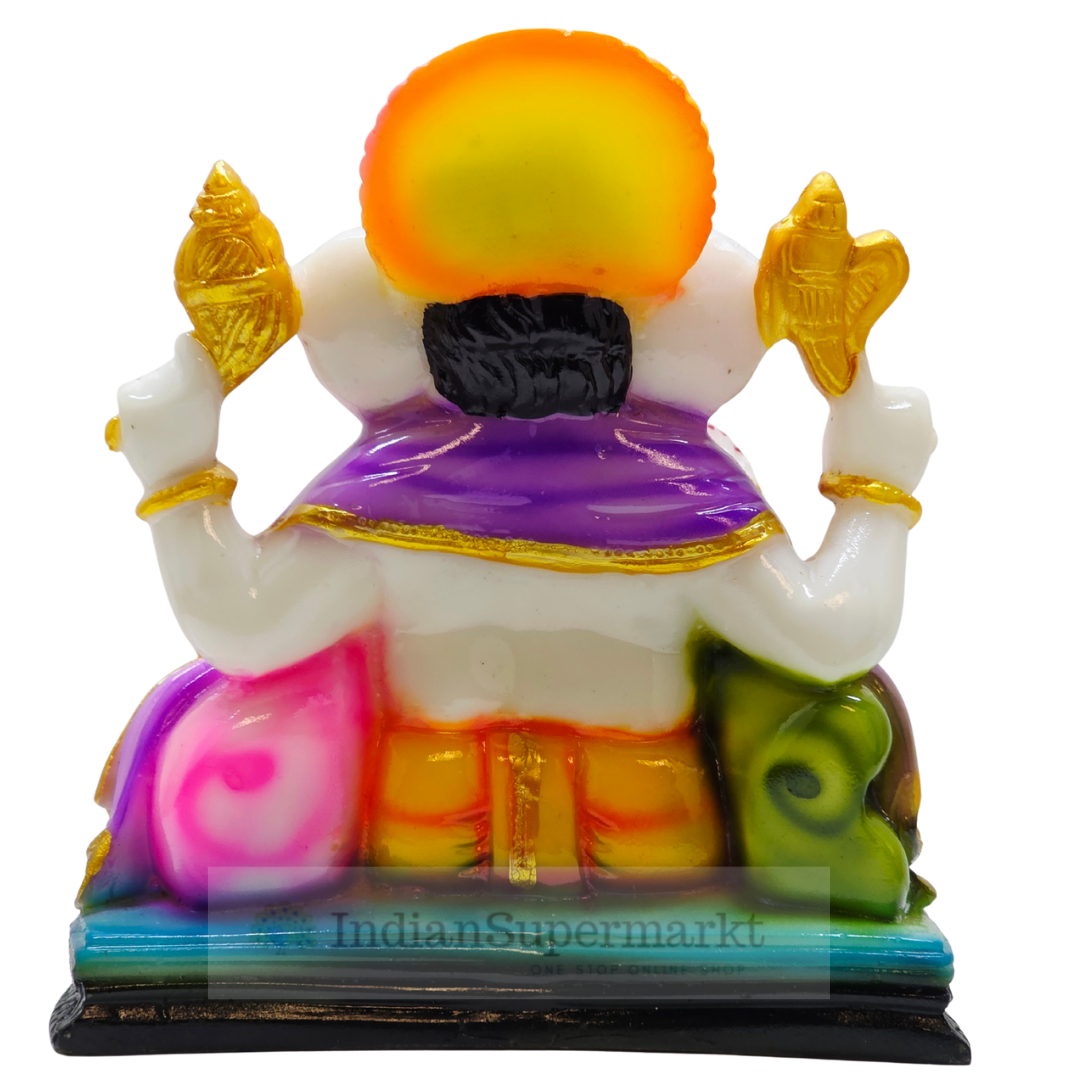 God Statue Poly Marble Lord Ganesha 6inc