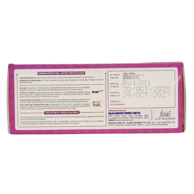 Balaji Frozen Chana Dal Samosa - 6pcs (Delivery in Berlin)