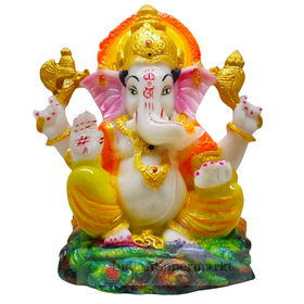 God Statue Poly Marble Lord Ganesha 6inc