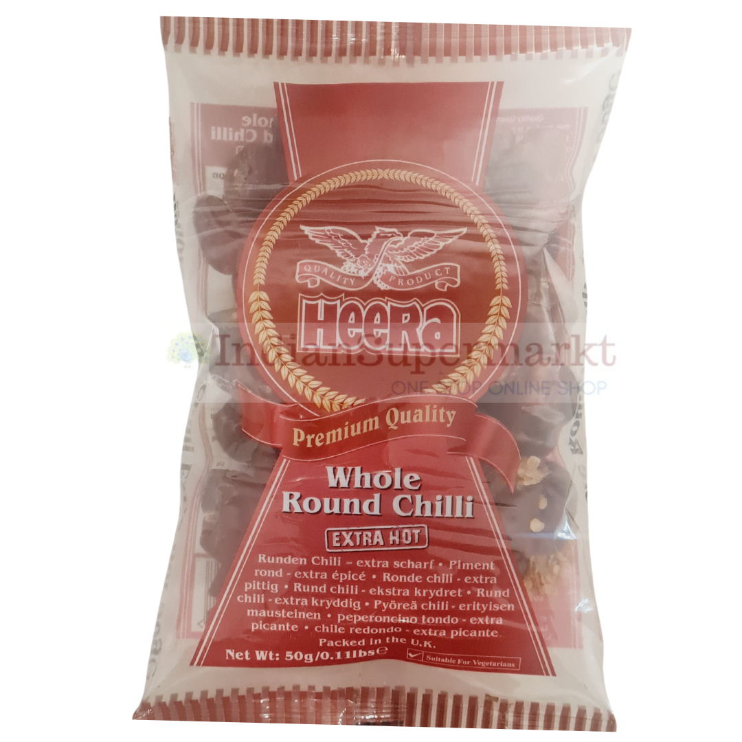 Heera Red Chilli Whole round Extra Hot 50gm