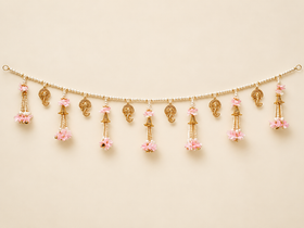 Royal Pink & Gold Pearl Toran