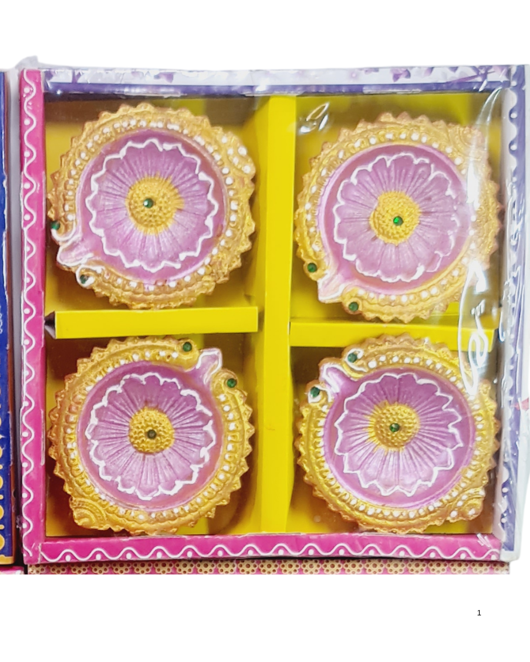 Random Design Clay Mitti Diya - Set of 4