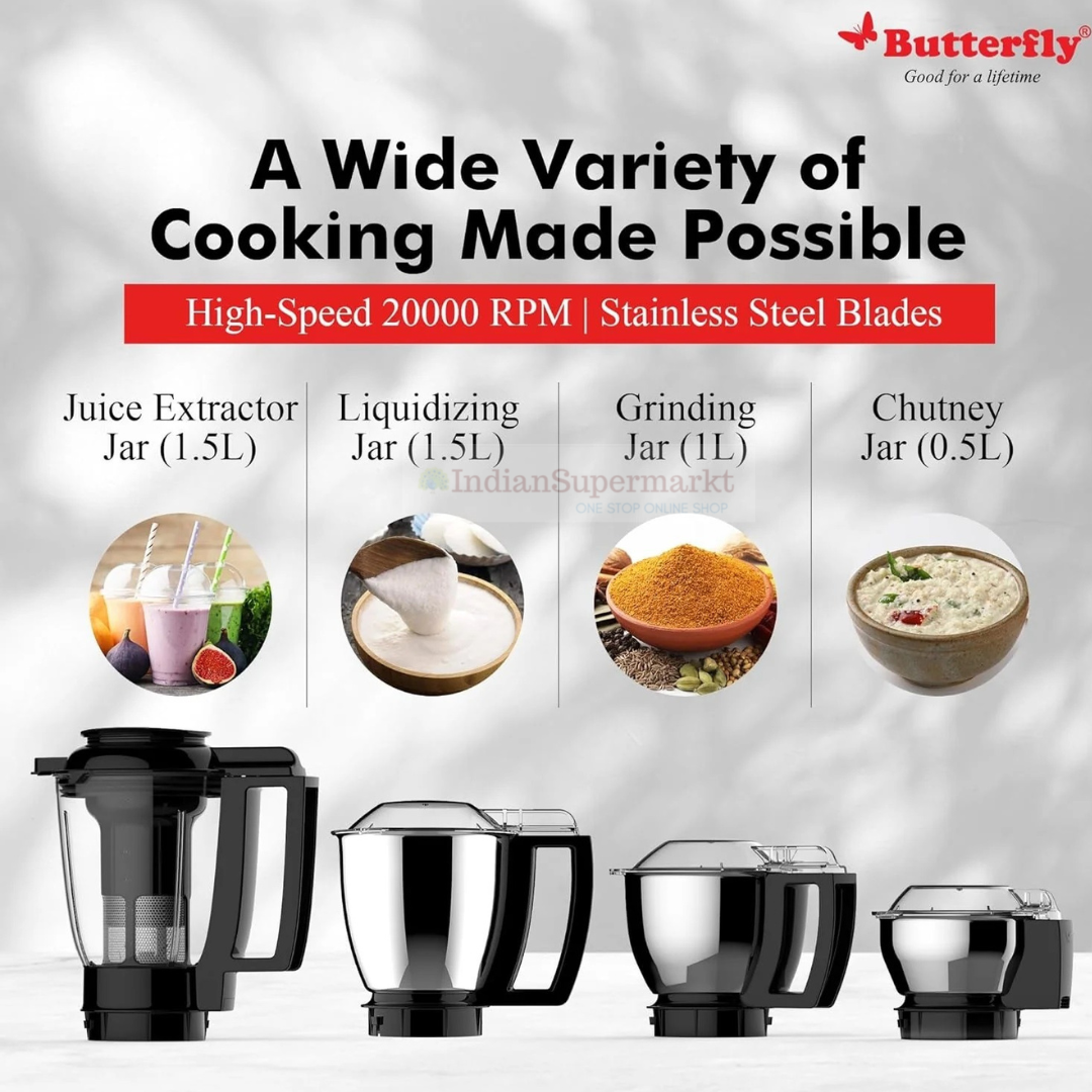 Butterfly Magnum 1.2 Hp Mixer Grinder 4 Jar - with Warranty