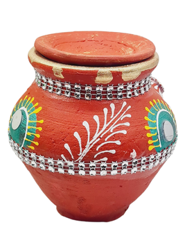 Clay Kalash or Karwa With Lid small