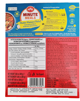 MTR Matar Paneer (Tofu) Ready to Eat 300gm