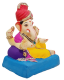 Eco Friendly Ganesha Phetawala Ganpati or Shadu Mitti Ganesha 9"