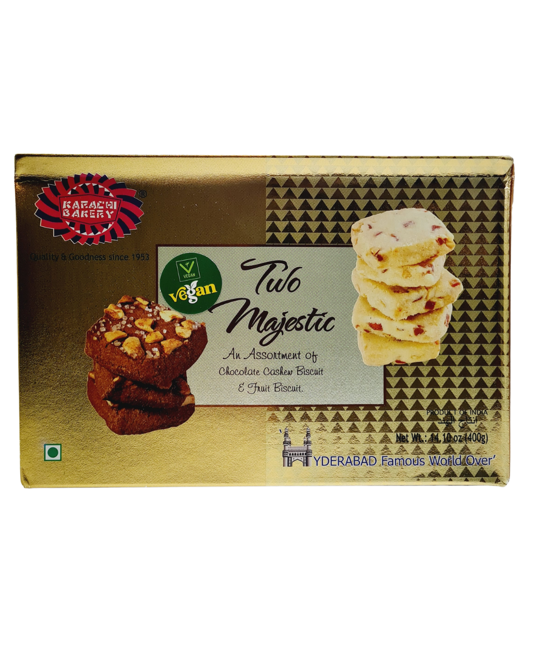 Karachi Bakery Two Majestic  Cashew Chocolate  & Fruit Biscuit 400gm