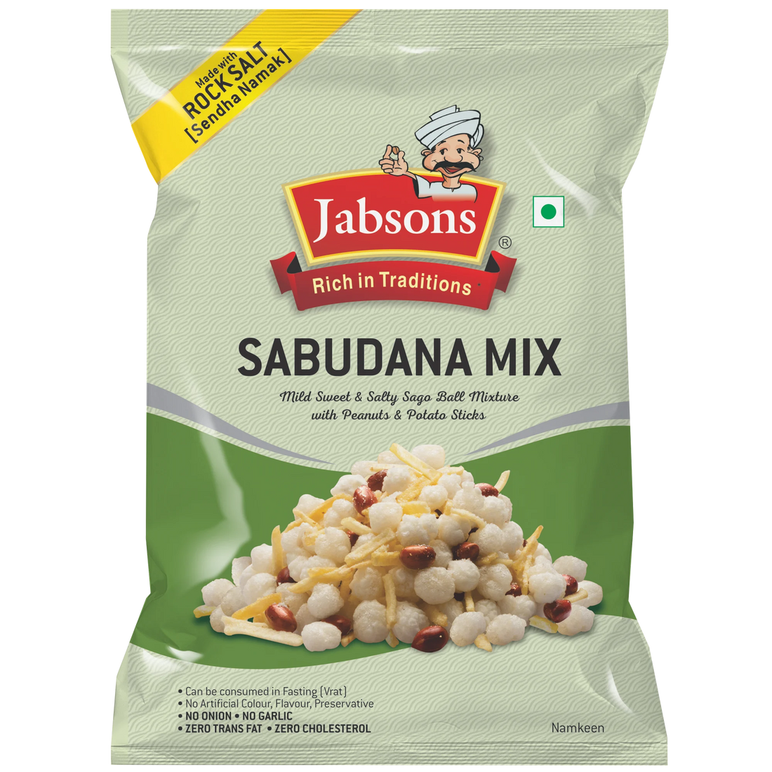 Jabsons Namkeen  Sabudana Mix  - Sweet & Salty 180gm