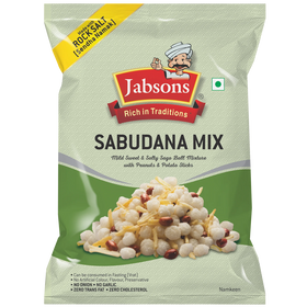 Jabsons Namkeen  Sabudana Mix  - Sweet & Salty 180gm