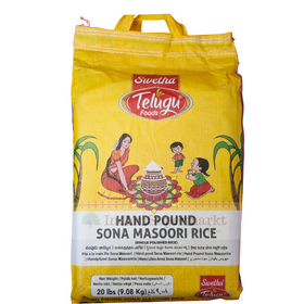 Telugu HAND POUND Sona Masoori Rice 9,08kg