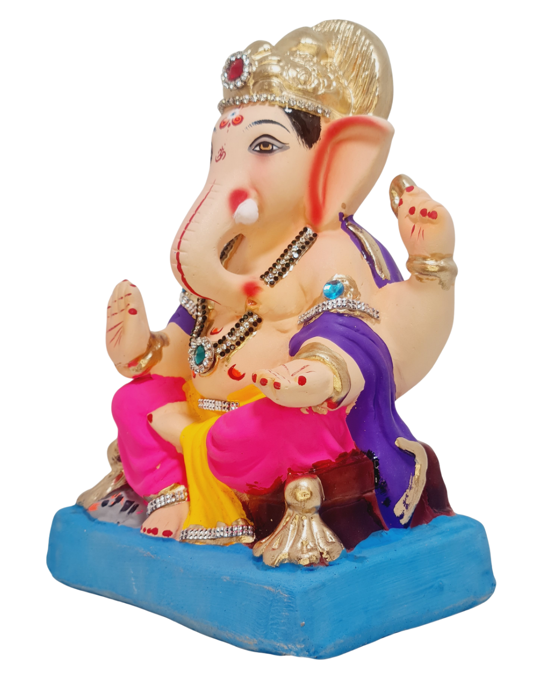 Eco Friendly Shree Rajmudra Siddhivinayak Ganpati Bappa Murti or Shadu Mati Ganesha 9"