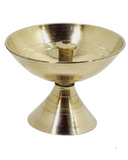 Brass Akhand Plain Diya Jyot with Stand