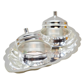 Silver Glow Haldi Kumkum Set - indiansupermarkt